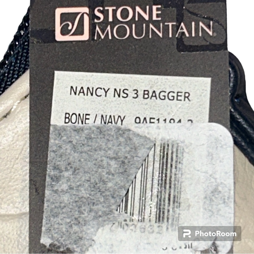 NWT Stone Mountain Nancy Leather Convertible Crossbody Purse Ivory Navy - Picture 6 of 6